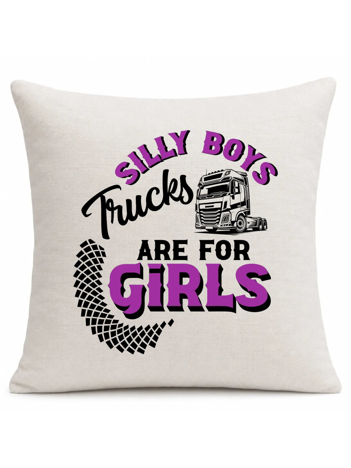 Poduszka - kierowca ciężarówki - Silly boys trucks are for girls ZKT11