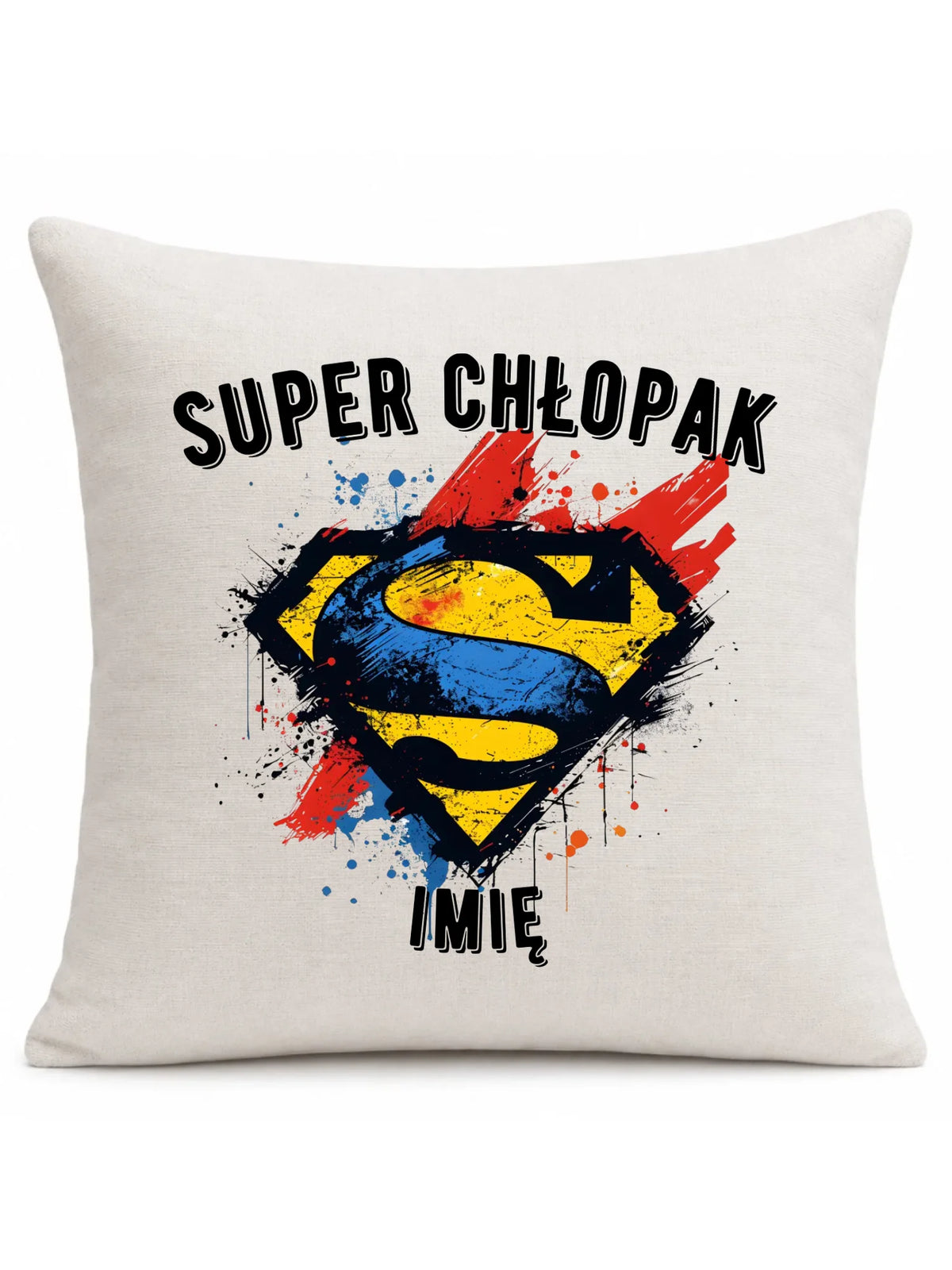 Poduszka - prezent na Dzień Chłopaka - Super Chłopak - personalizowana DCH18