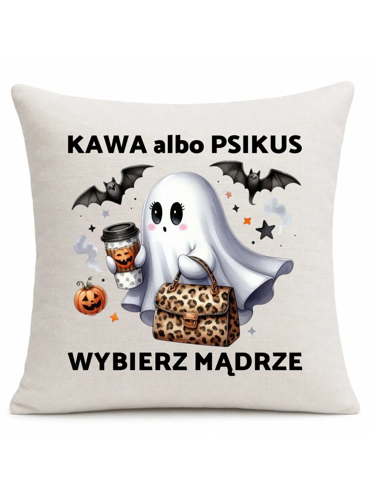 Poduszka halloweenowa - Duch - Kawa albo psikus HL07