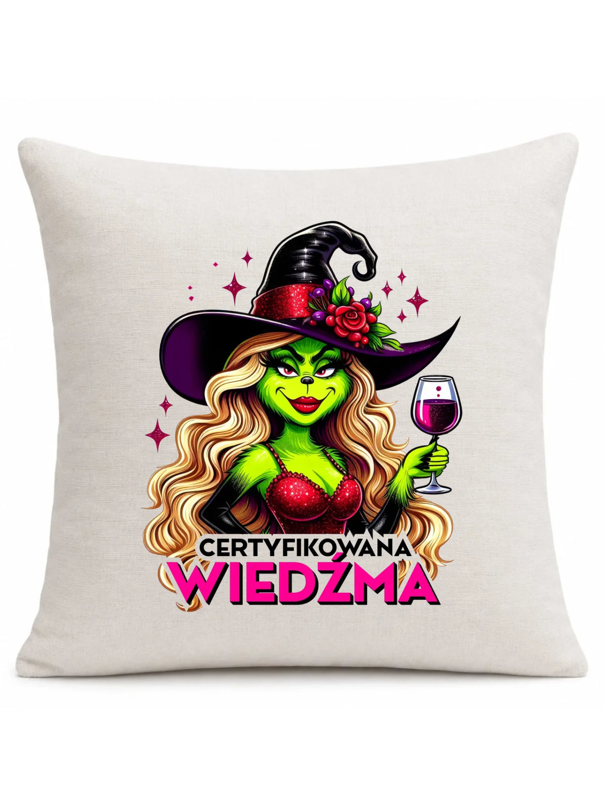 Poduszka - Certyfikowana wiedźma - śmieszna HL13