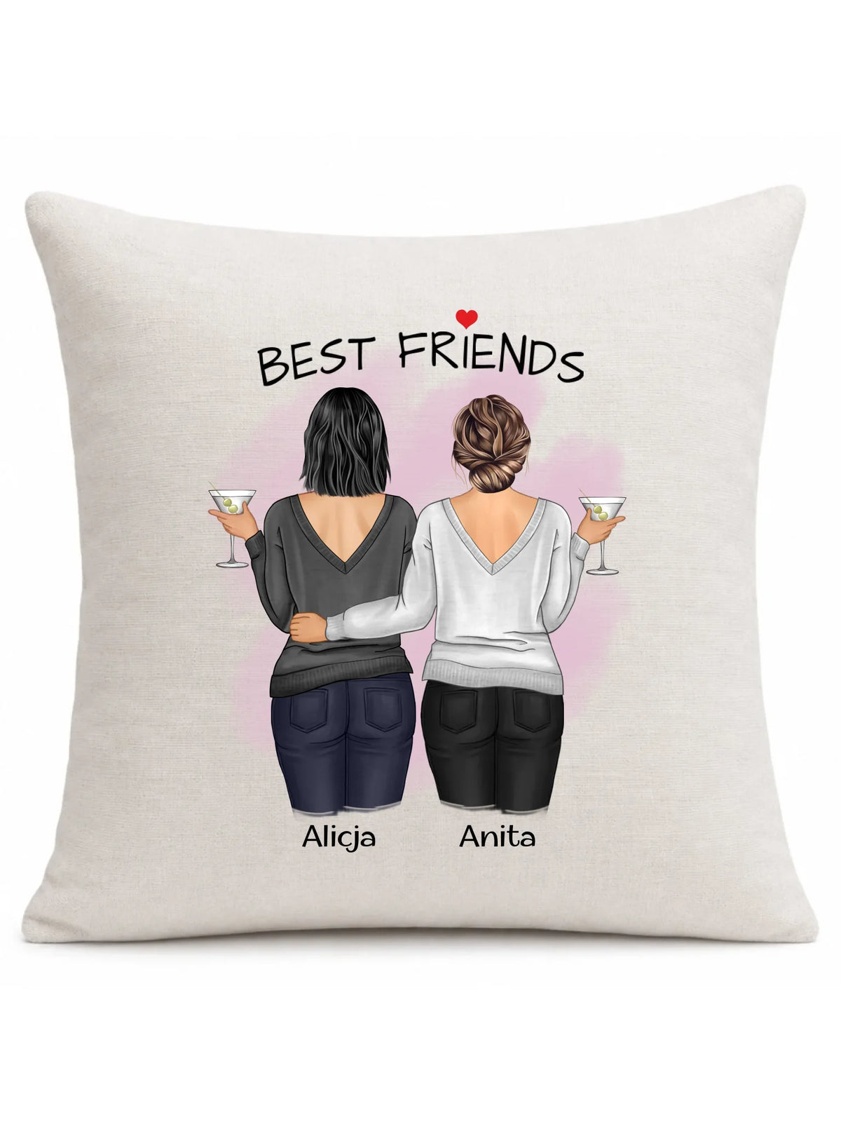 Poduszka - prezent dla przyjaciółki - Best Friends - personalizowane postacie 2-4 osoby PR03