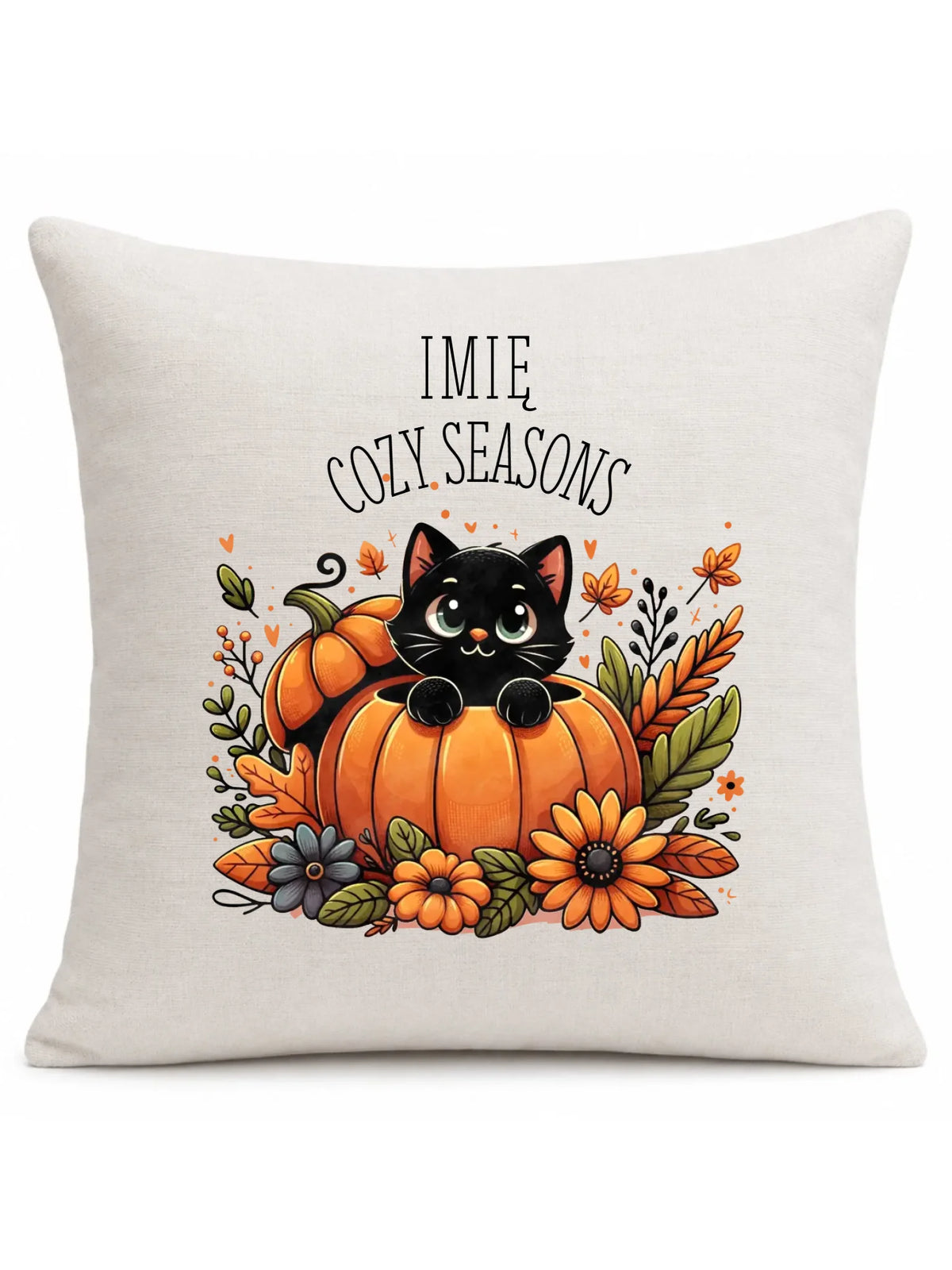 Poduszka jesieniara  - Cozy Seasons - personalizowana JS01