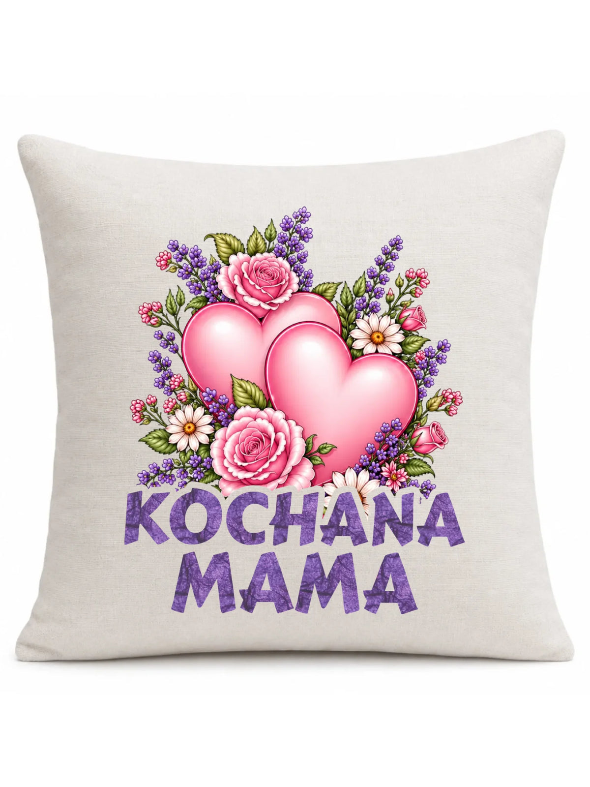Poduszka dla mamy - Kochana Mama bukiet z sercem DM46
