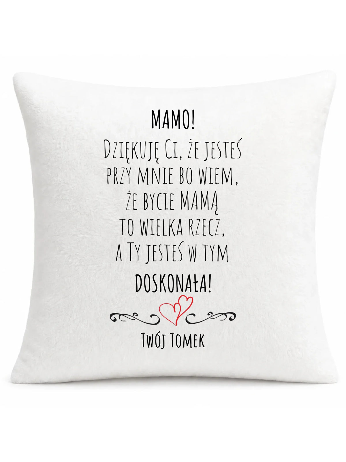 Poduszka dla mamy z podziękowaniem - Mamo jesteś doskonała - personalizowana DM10