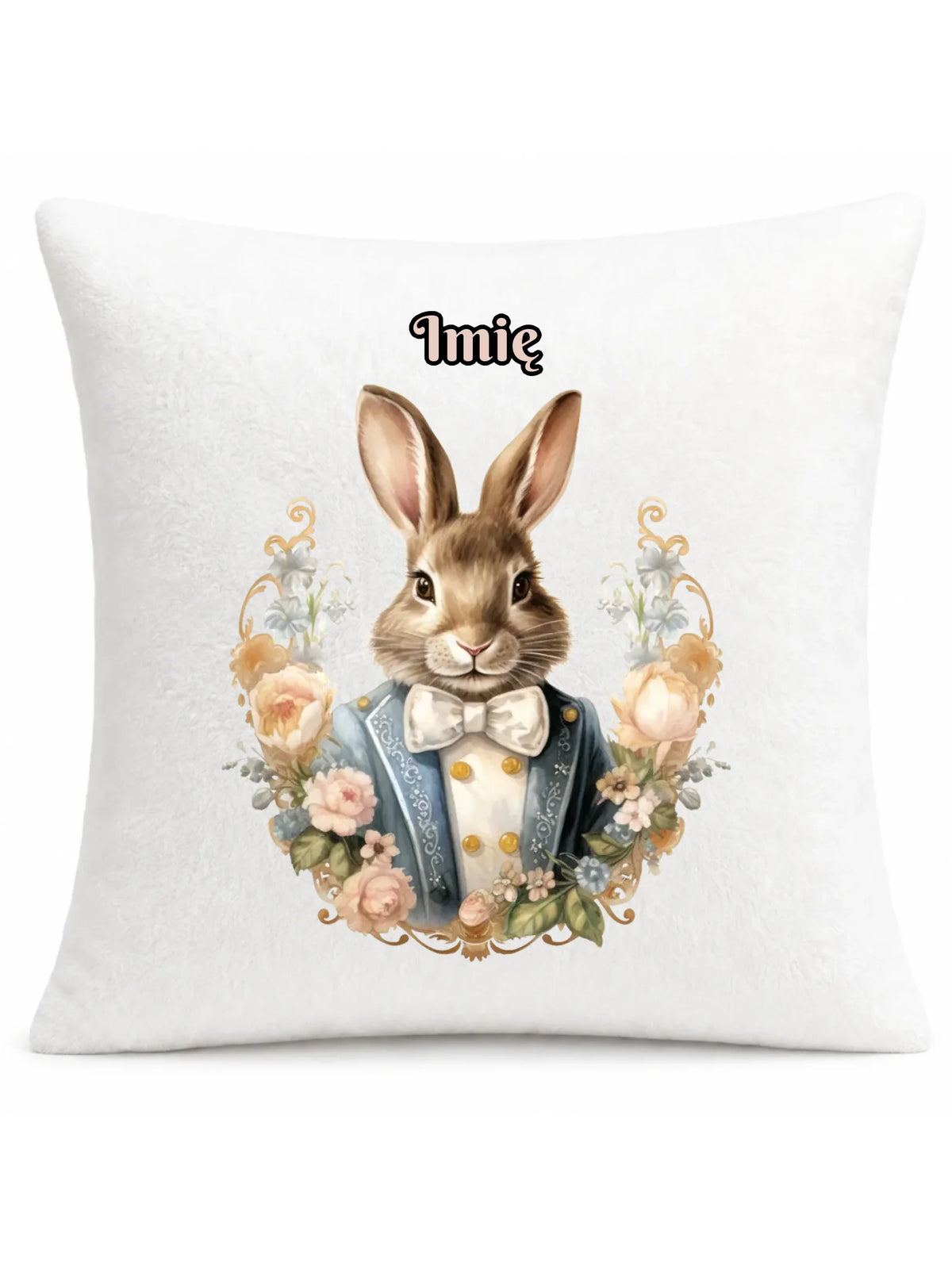 Poduszka na Wielkanoc - Elegancki Pan Zając - Prezent personalizowany WN06