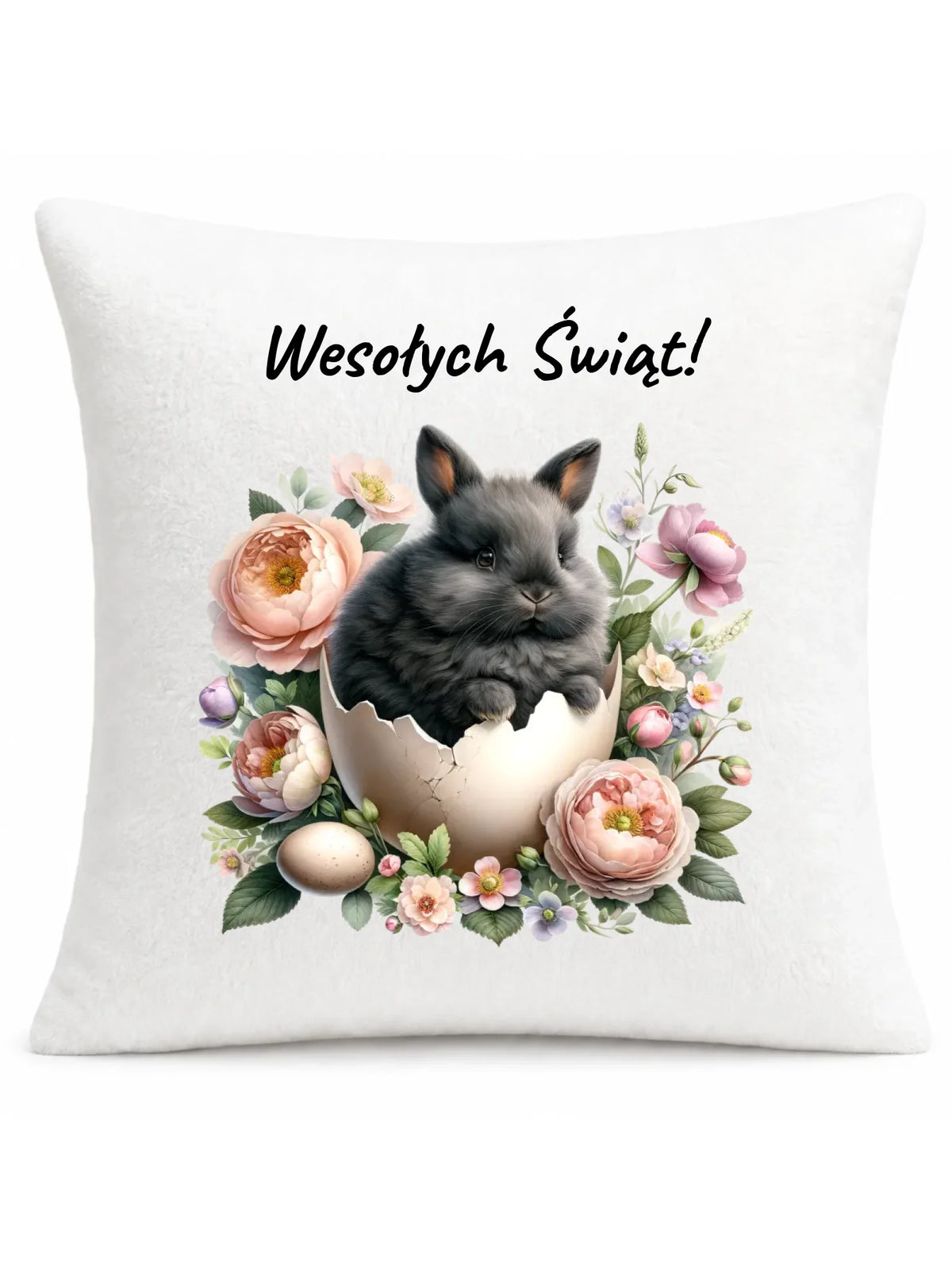 Poduszka na Wielkanoc - Zajączek w pisance Wesołych Świąt WN03