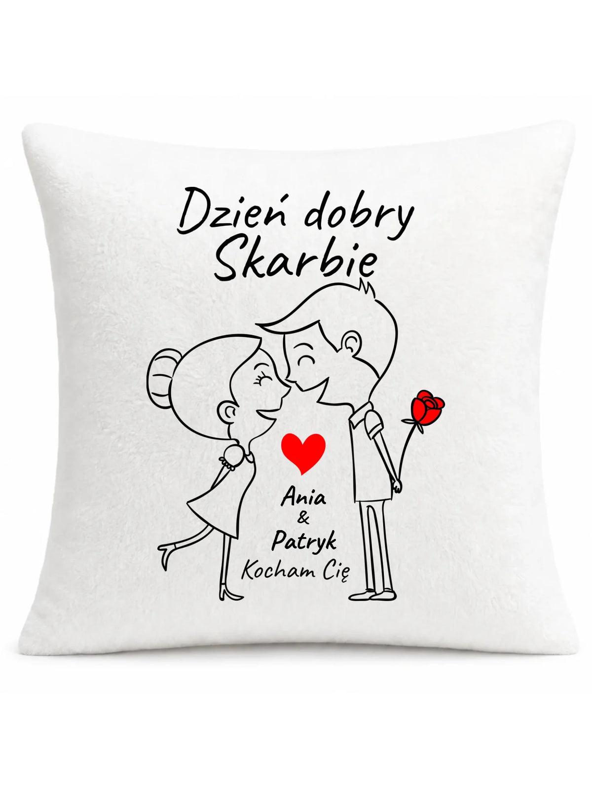 Poduszka dla par - Dzień dobry Skarbie - personalizowana W15