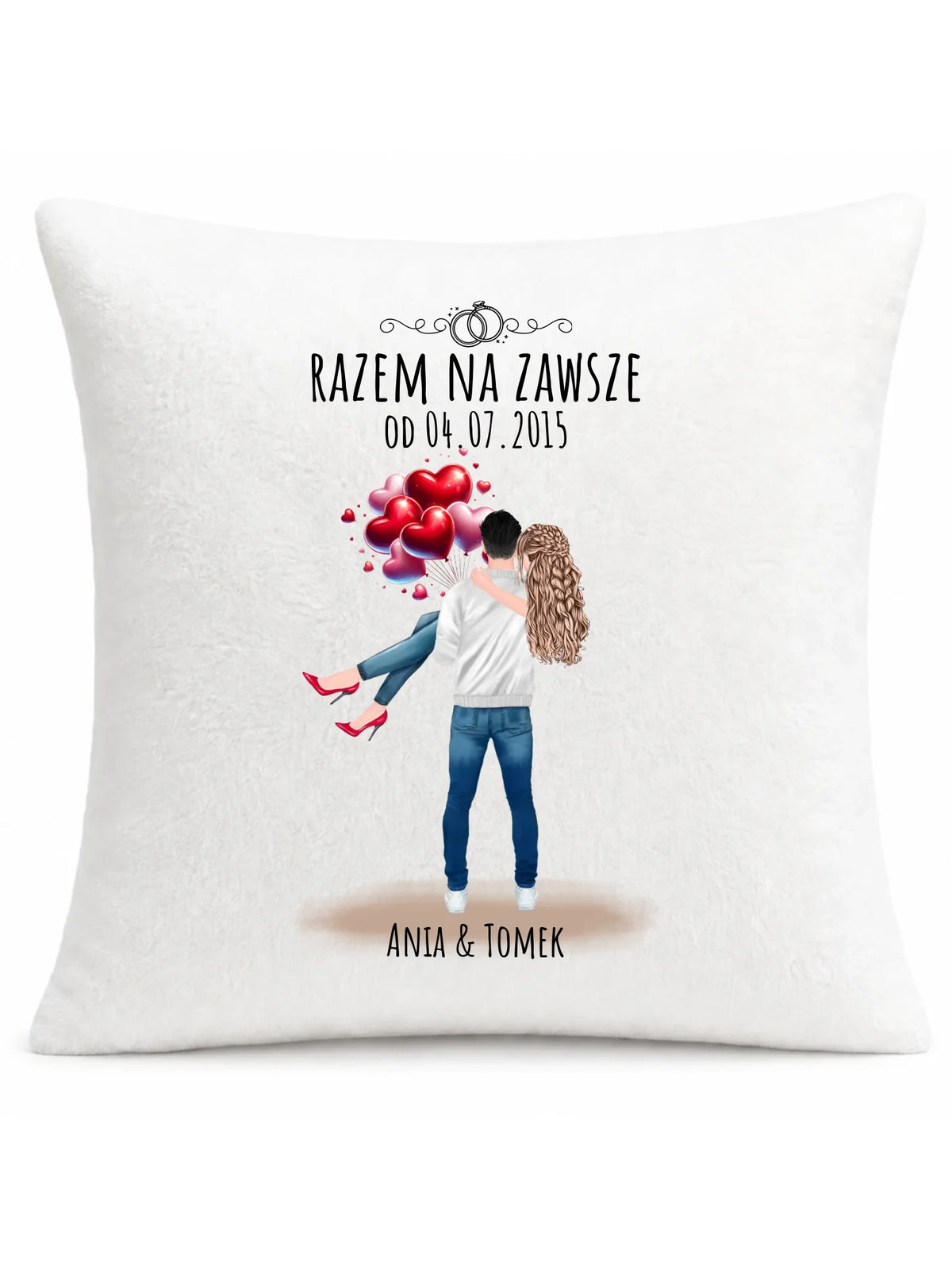 Poduszka dla par na rocznicę - Razem na zawsze - personalizowana W14