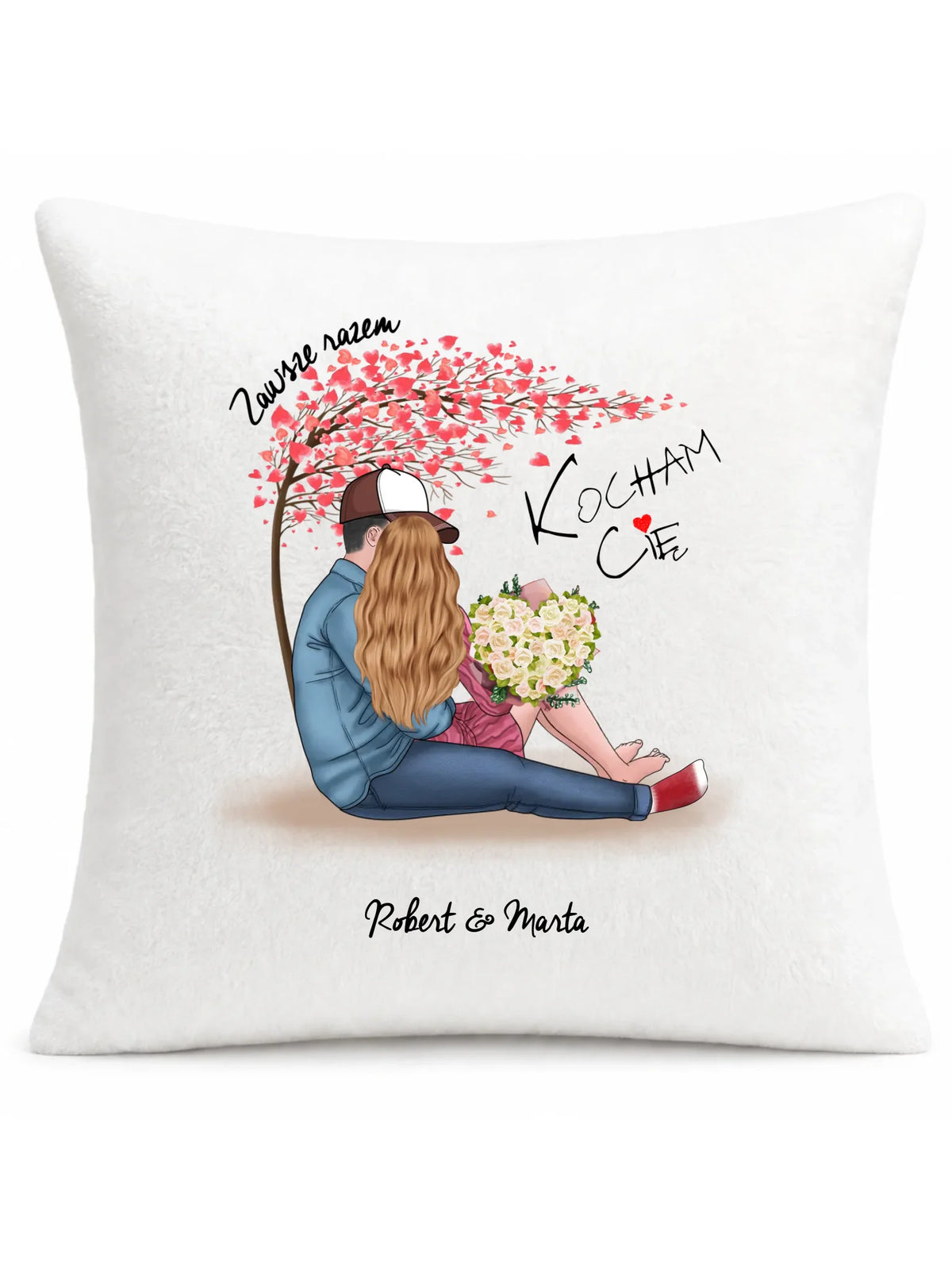 Poduszka dla par - Zawsze razem - personalizowana W04