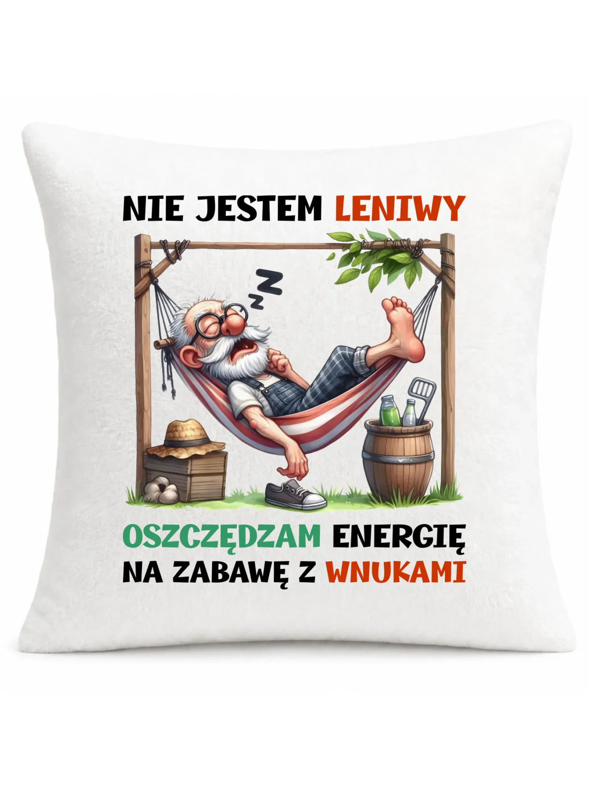 Poduszka dla dziadka - Nie jestem leniwy oszczędzam energię D39