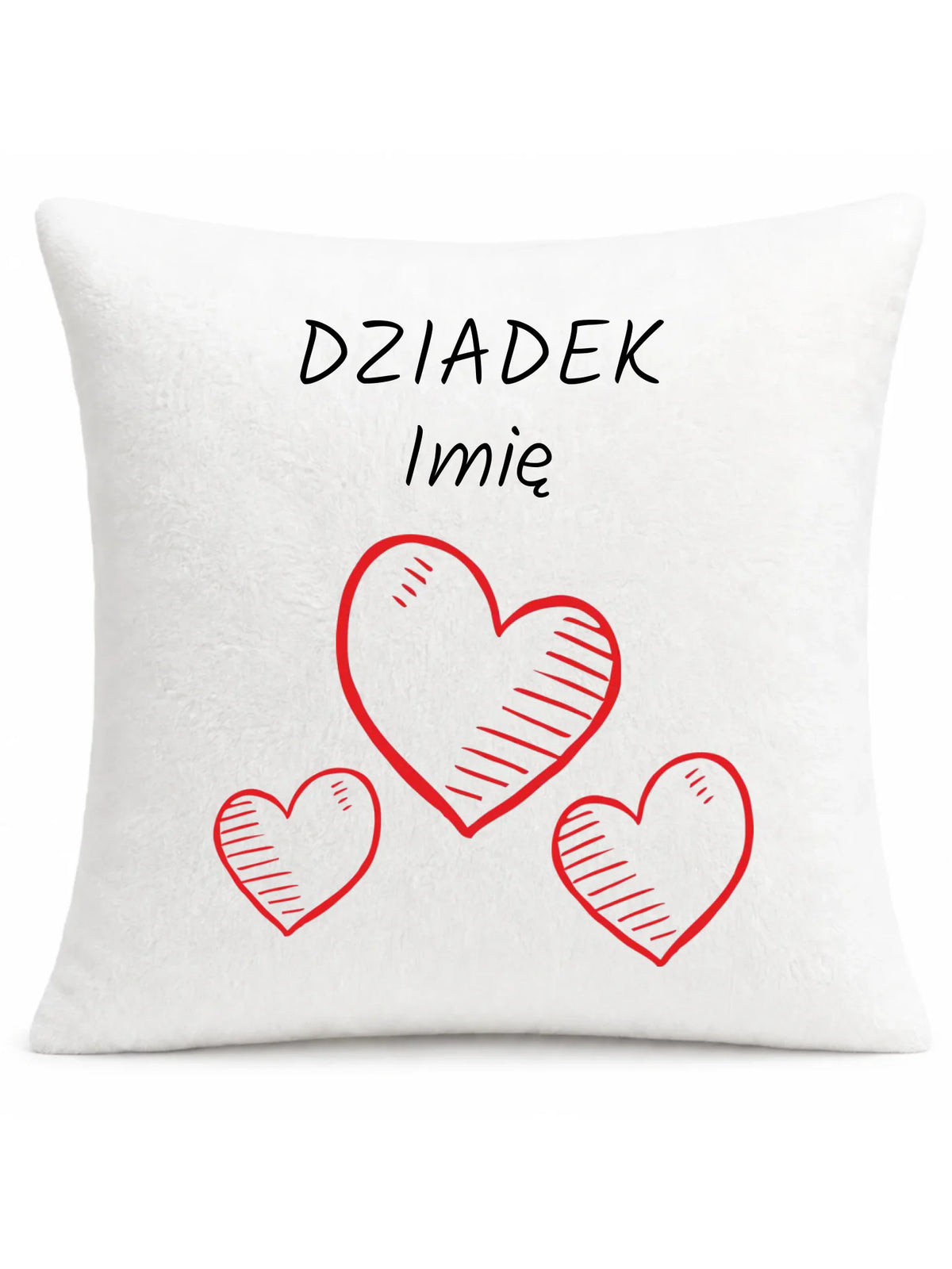 Poduszka dla dziadka - Serca - personalizowana D01