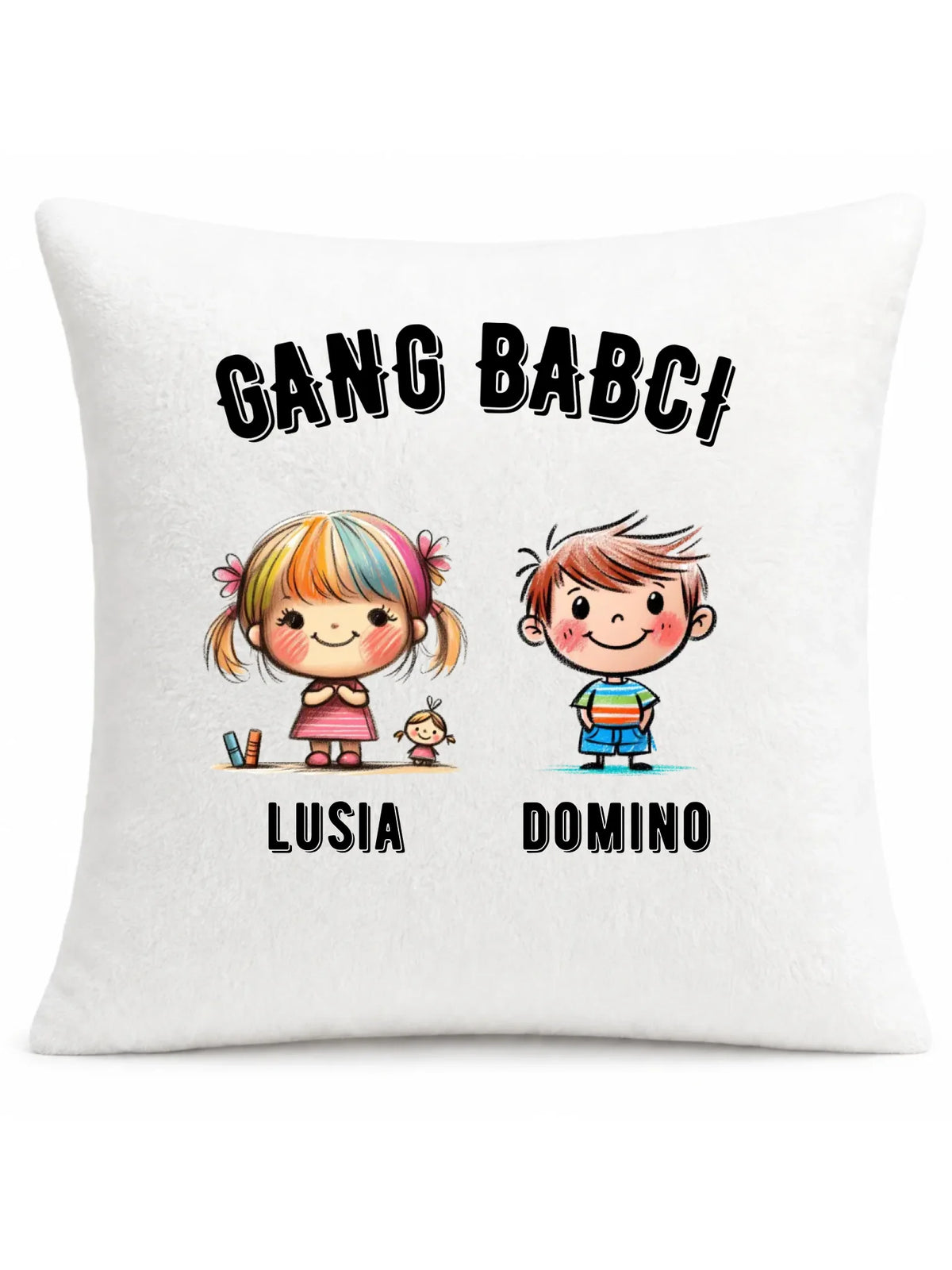 Poduszka dla babci - Gang Babci imiona wnuków 2-6 - personalizowana B18