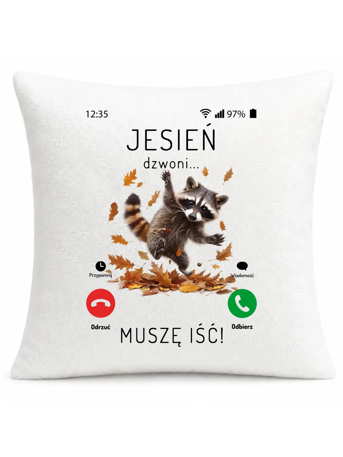 Poduszka jesienna - Jesień dzwoni muszę iść JS18