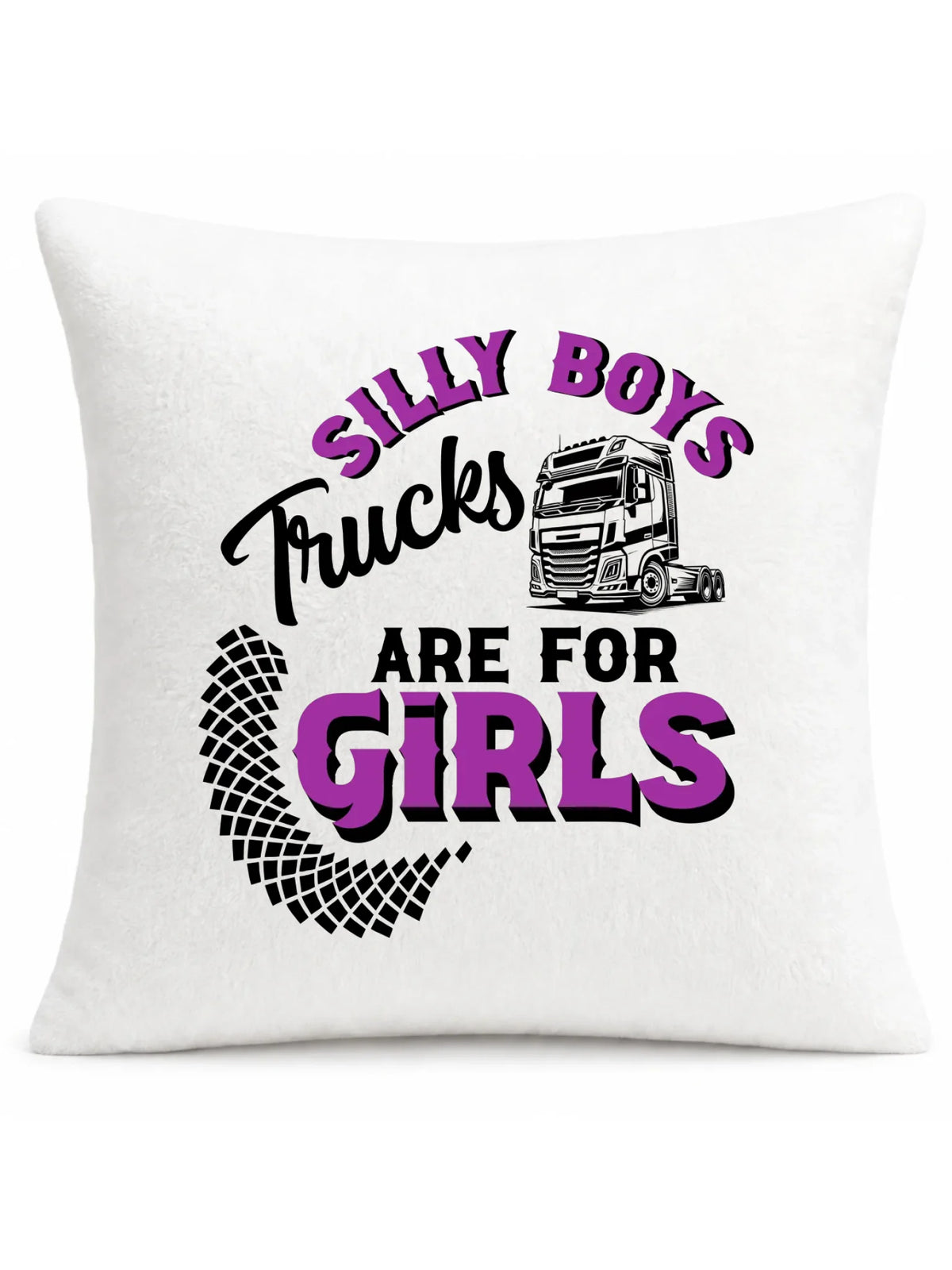 Poduszka - kierowca ciężarówki - Silly boys trucks are for girls ZKT11