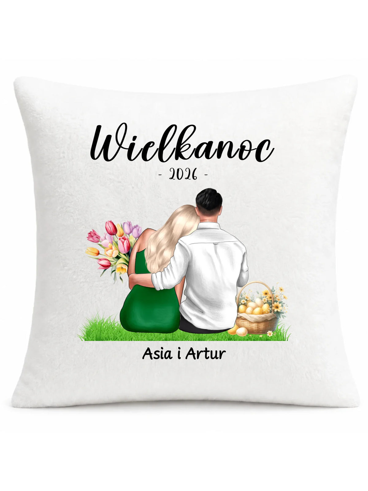 Poduszka na Wielkanoc dla par - personalizowana WN36