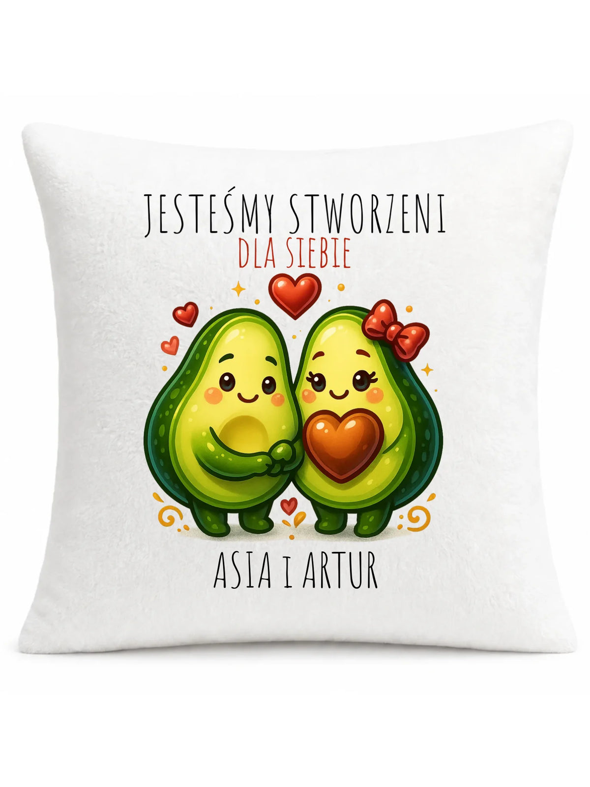 Poduszka dla par - Awokado Stworzeni dla siebie - personalizowana W91