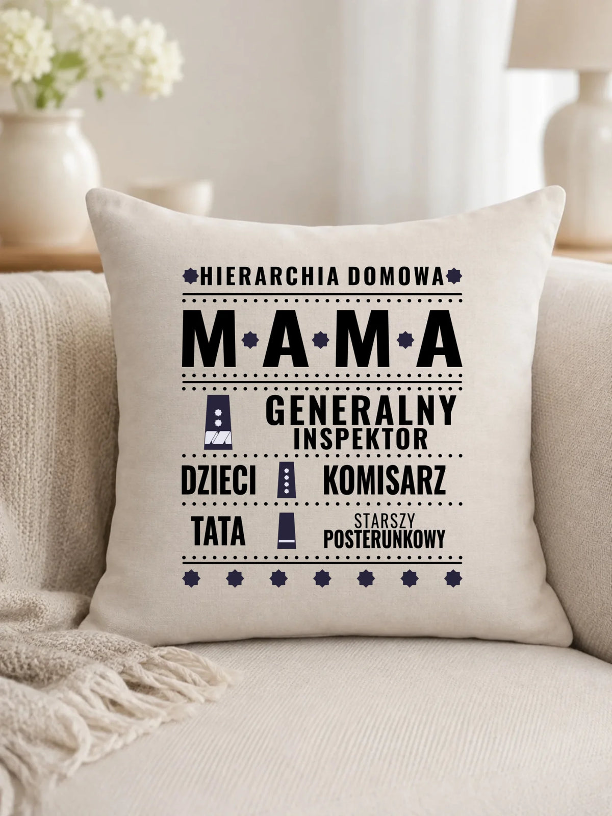 Poduszka dla mamy - Generał Mama Policja - personalizowana DM41