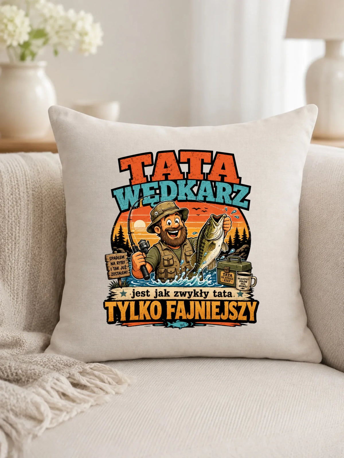 Poduszka dla taty wędkarza - Tata wędkarz DT06