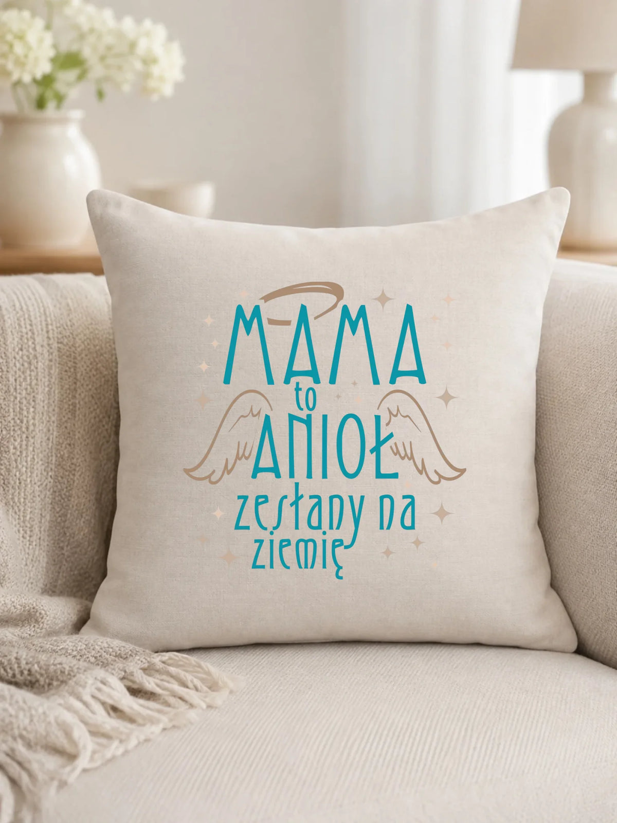 Poduszka dla mamy - Mama to anioł zesłany na ziemię DM30