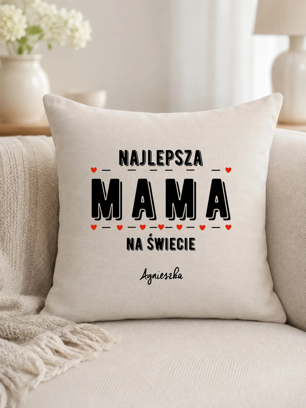 Poduszka z imieniem dla mamy - Najlepsza mama - personalizowana DM22