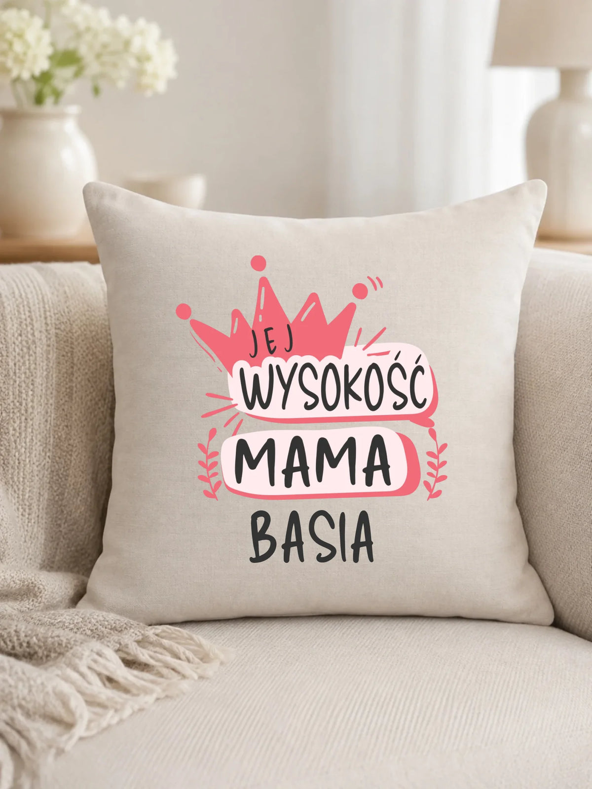 Poduszka dla mamy - Jej Wysokość Mama - personalizowana DM16