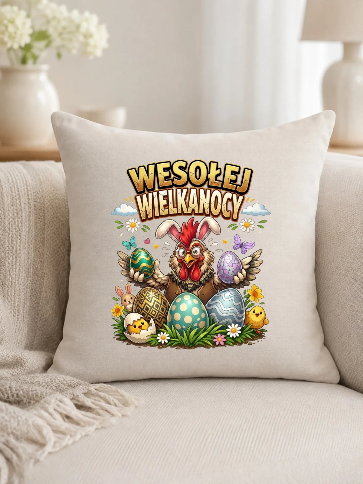 Poduszka wielkanocna - Wesołej Wielkanocy WN20