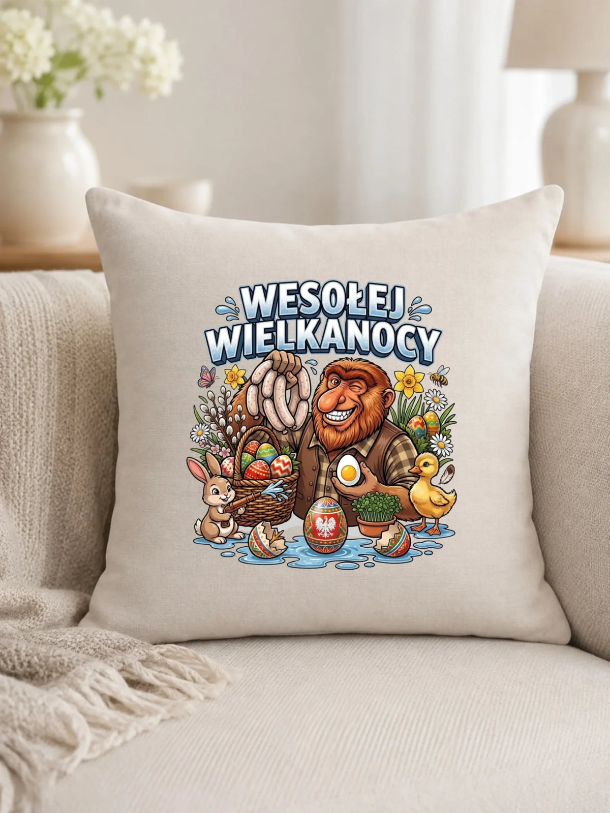 Poduszka wielkanocna - Janusz Nosacz - Wesołej Wielkanocy WN21