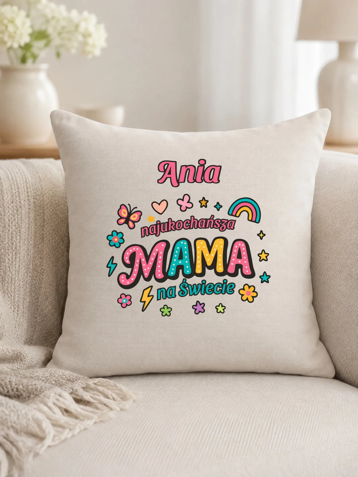 Poduszka dla mamy - Najukochańsza mama na Świecie - personalizowana DM03