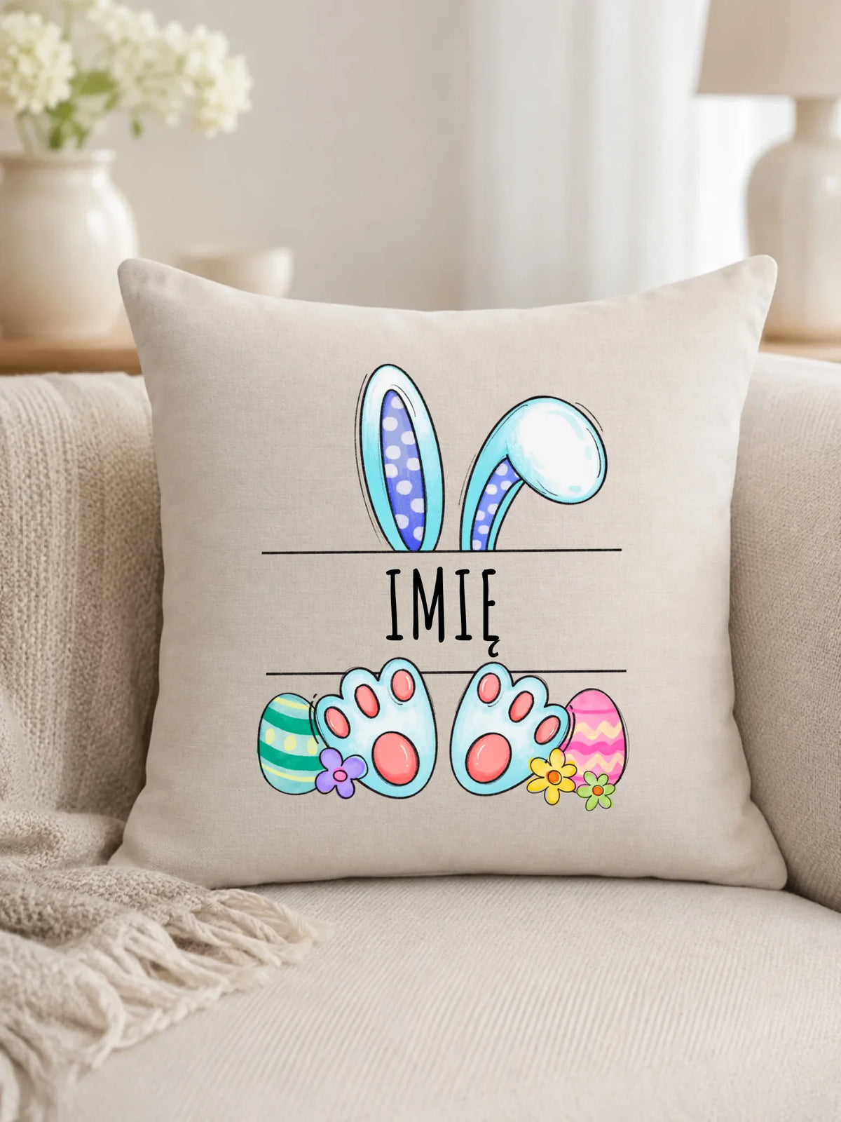 Poduszka dla dziecka na Wielkanoc - Zajączek - personalizowana WN14