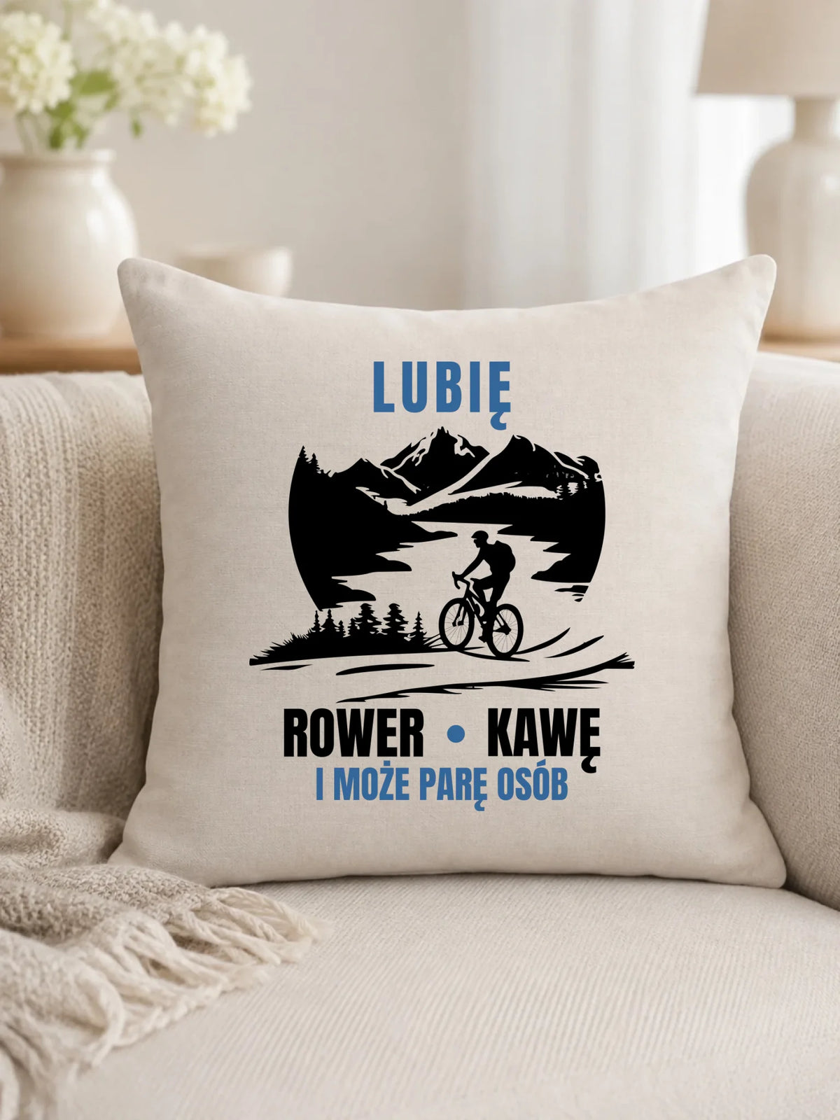 Poduszka dla rowerzysty - Lubię rower kawę i może parę osób HR05