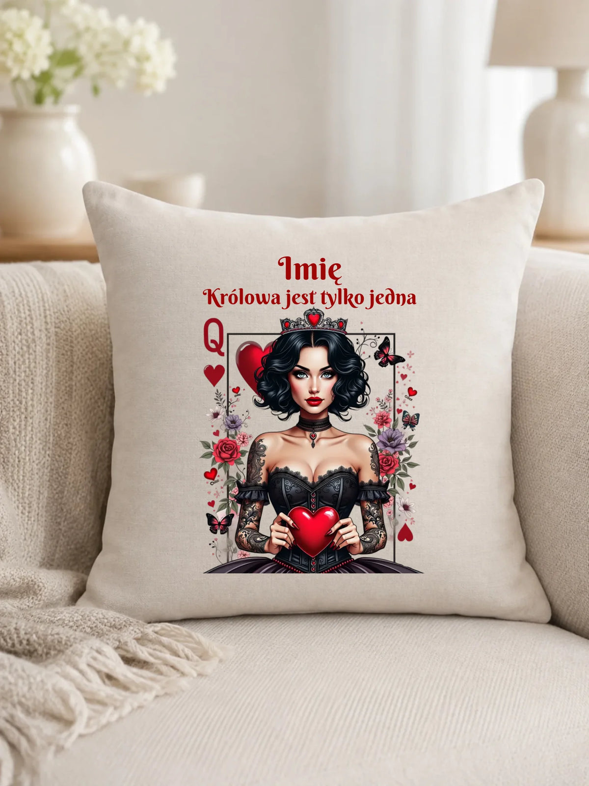 Poduszka dla niej - Królowa jest tylko jedna - personalizowana W46