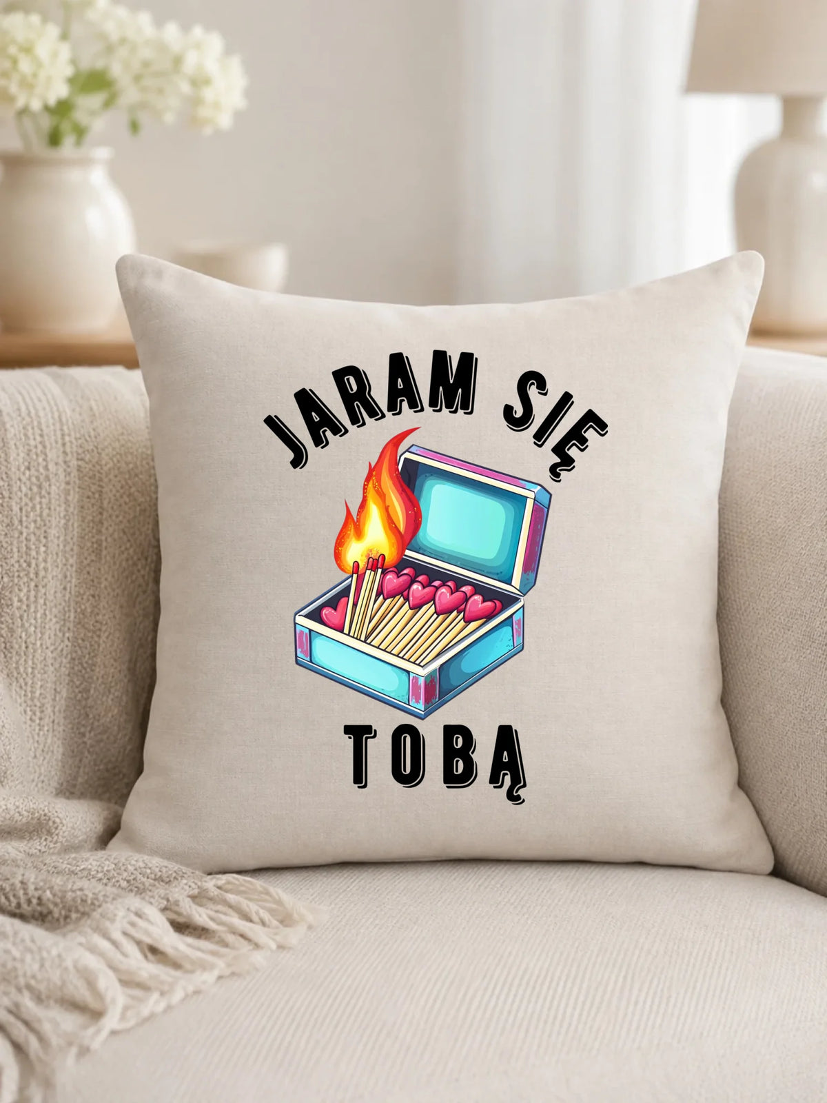 Poduszka dla zakochanych - Jaram się Tobą W39