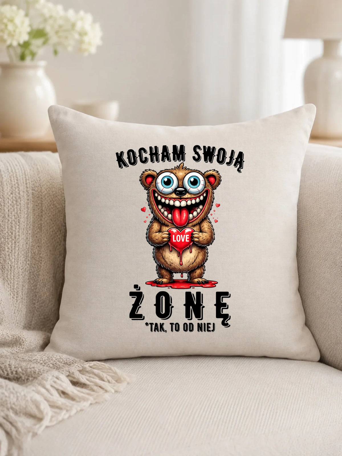 Poduszka dla męża - Kocham swoją żonę W23