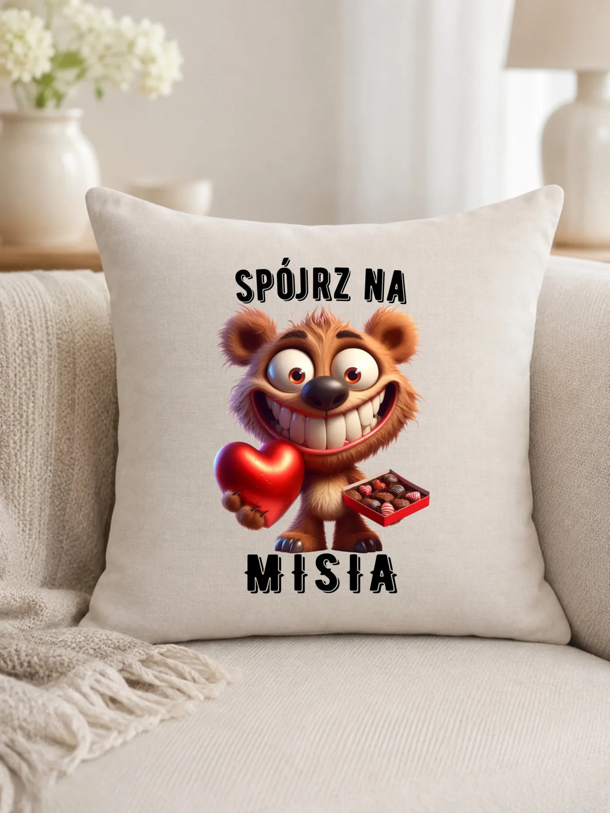 Poduszka na Walentynki - Spójrz na Misia W31