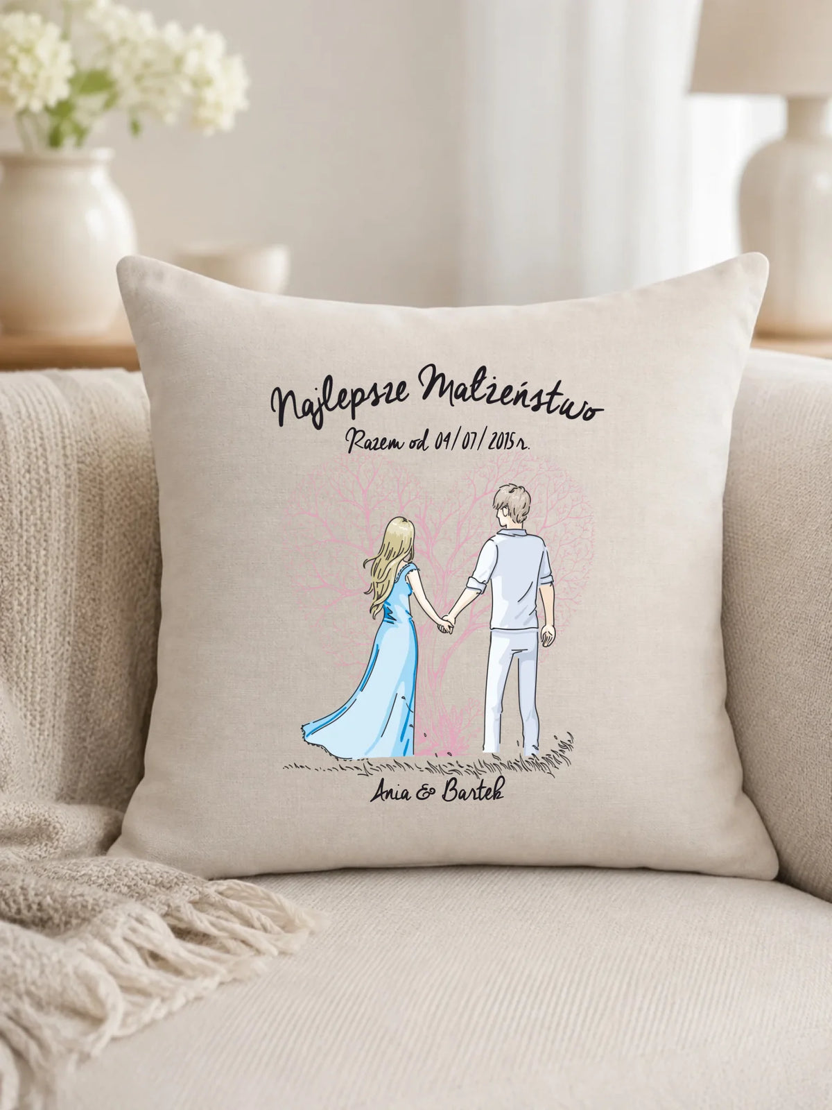 Poduszka dla par - Najlepsze małżeństwo - personalizowana W03