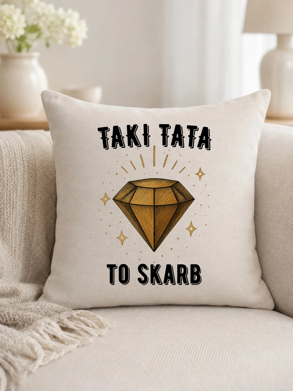 Poduszka dla taty - Taki tata to skarb - personalizowana DT17