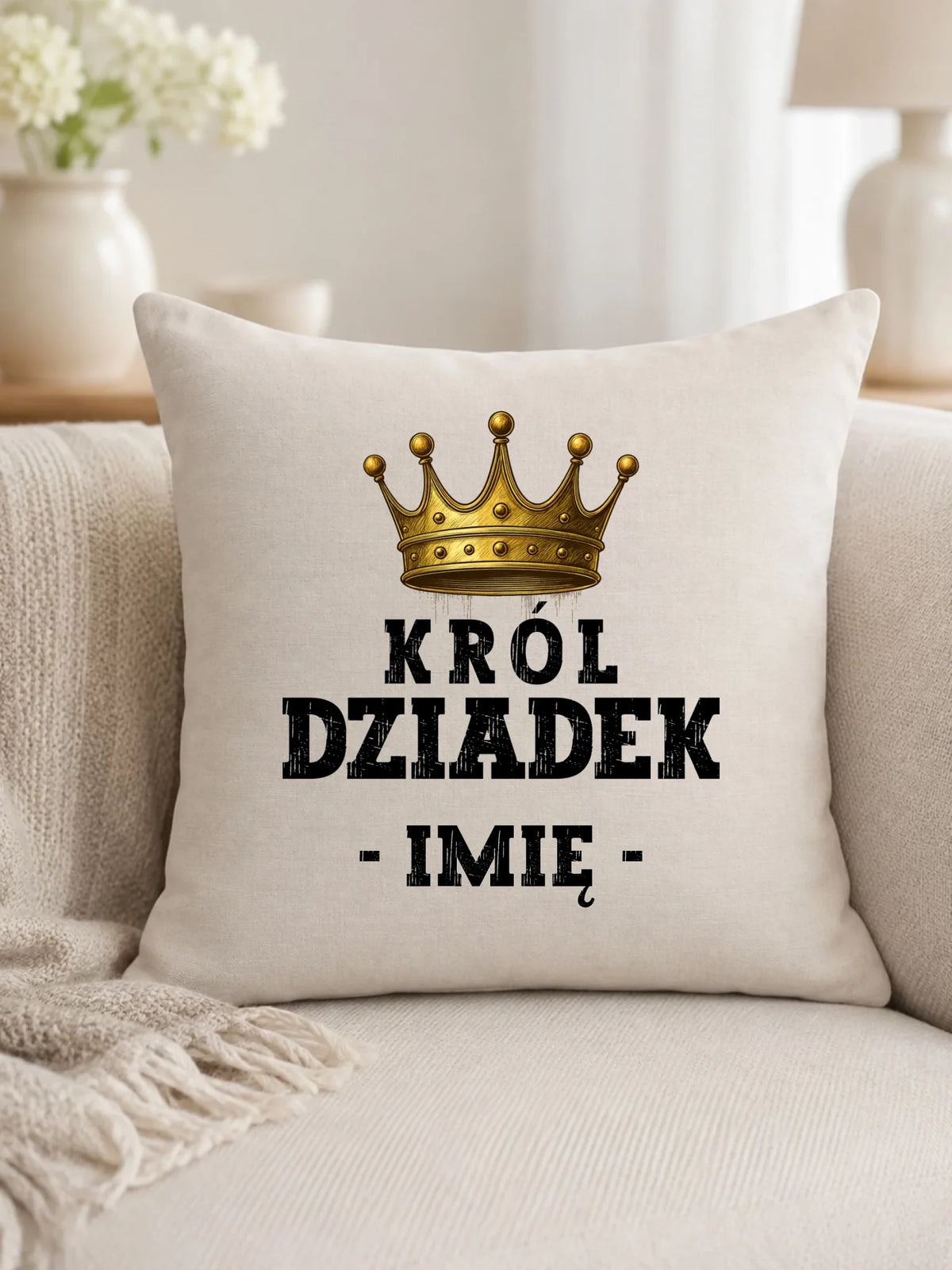 Poduszka dla dziadka - Król Dziadek - personalizowana D17