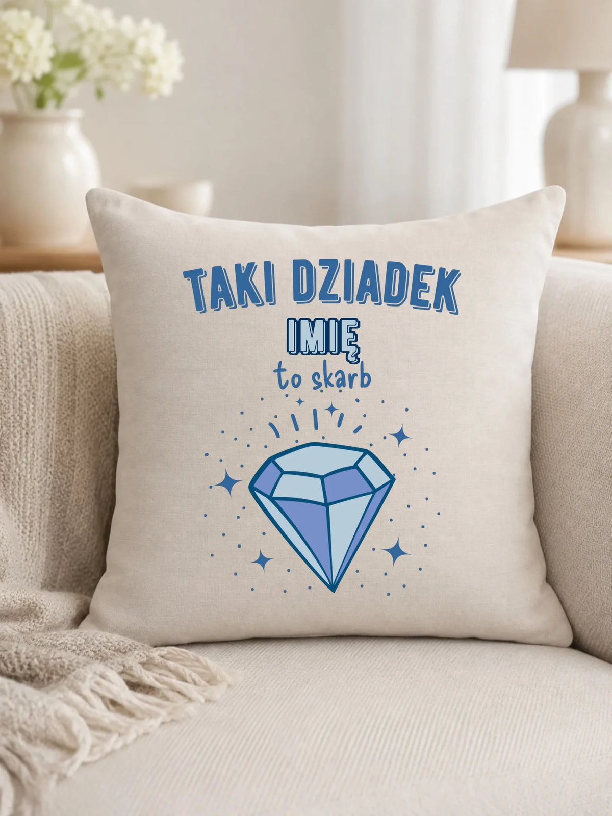 Poduszka dla dziadka - Taki Dziadek to skarb - personalizowana D06