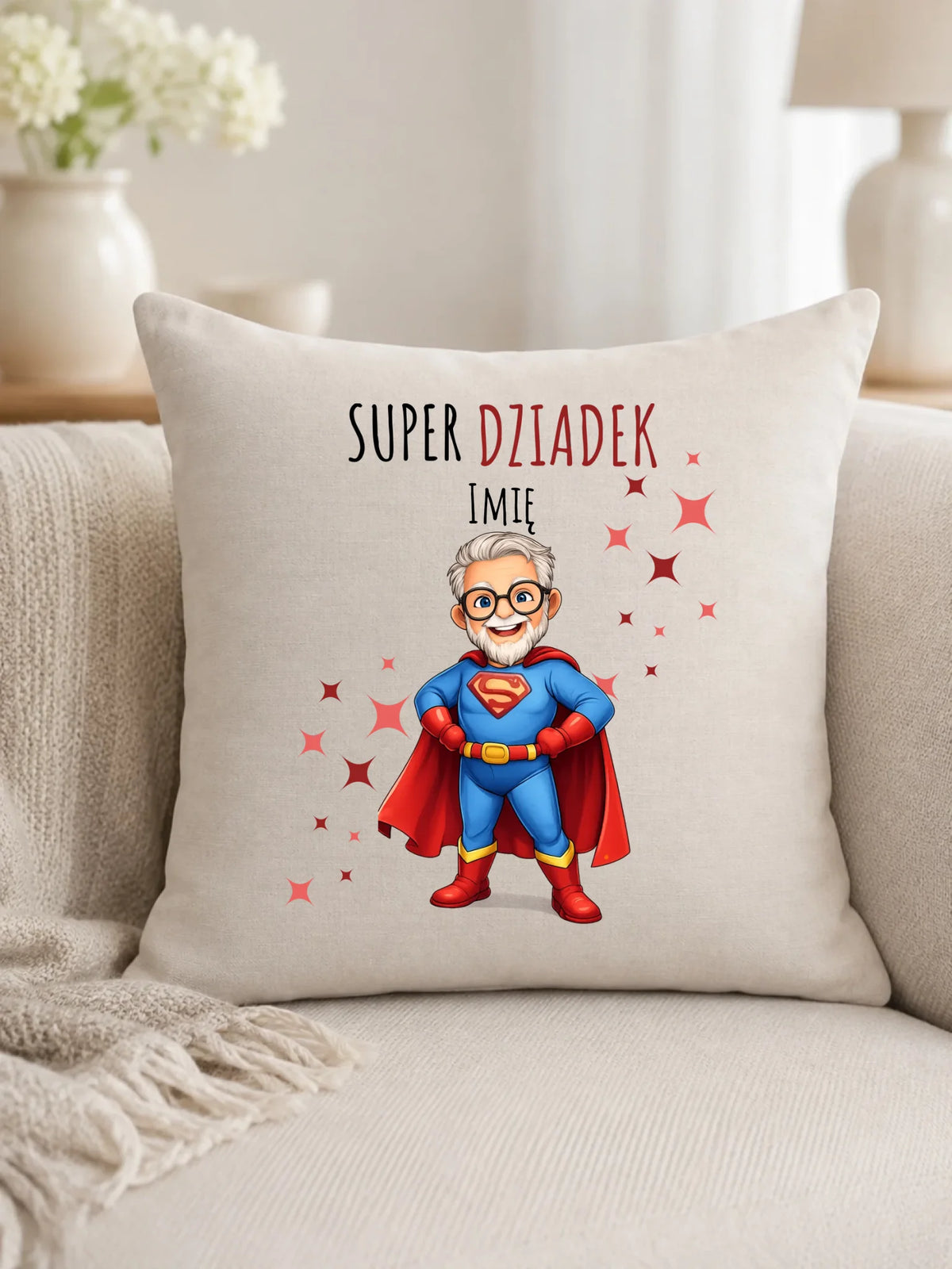 Poduszka dla dziadka - Super Dziadek - personalizowana D02