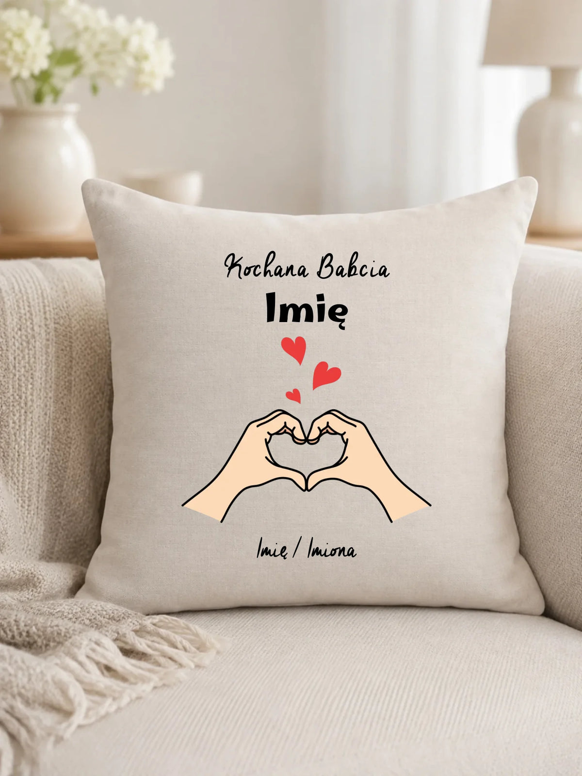 Poduszka dla babci - Kochana Babcia podpis - personalizowana B13
