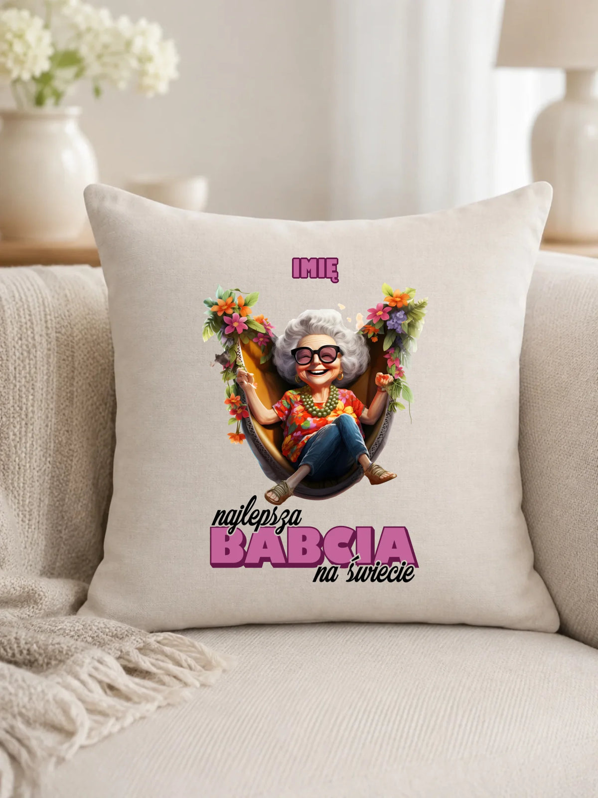 Poduszka dla babci - Najlepsza Babcia na świecie - personalizowana B14