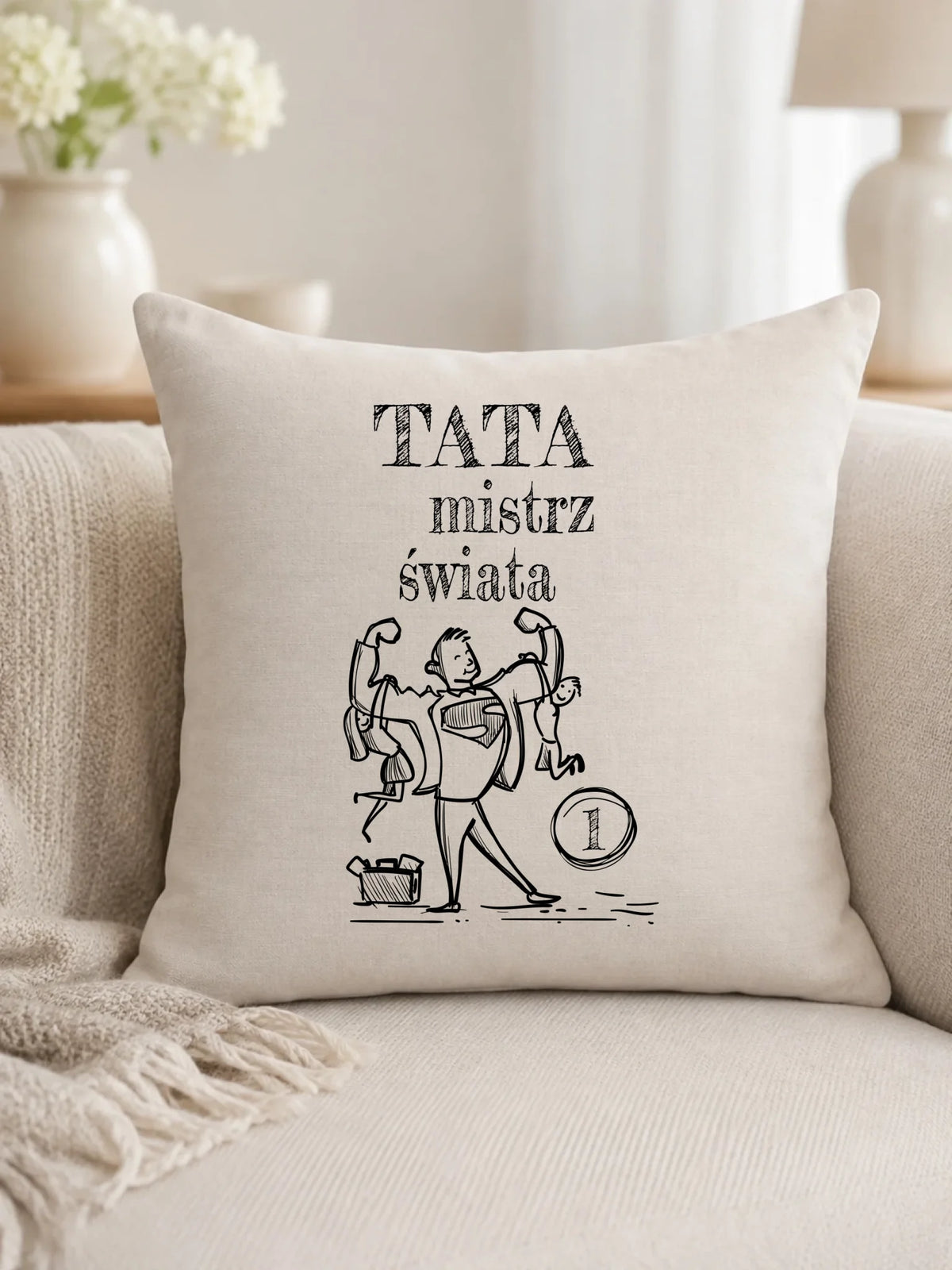 Poduszka dla taty - Tata Mistrz Świata DT36