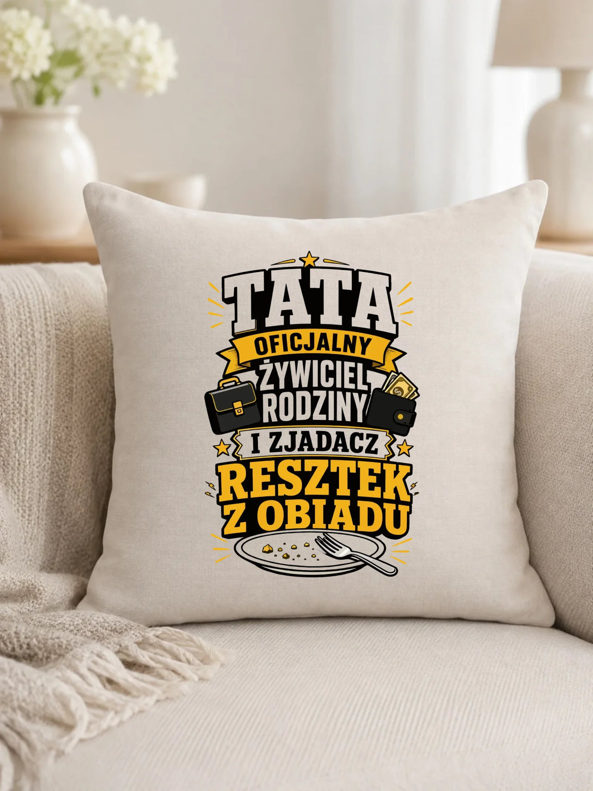 Poduszka dla taty - Tata oficjalny żywiciel rodziny DT34