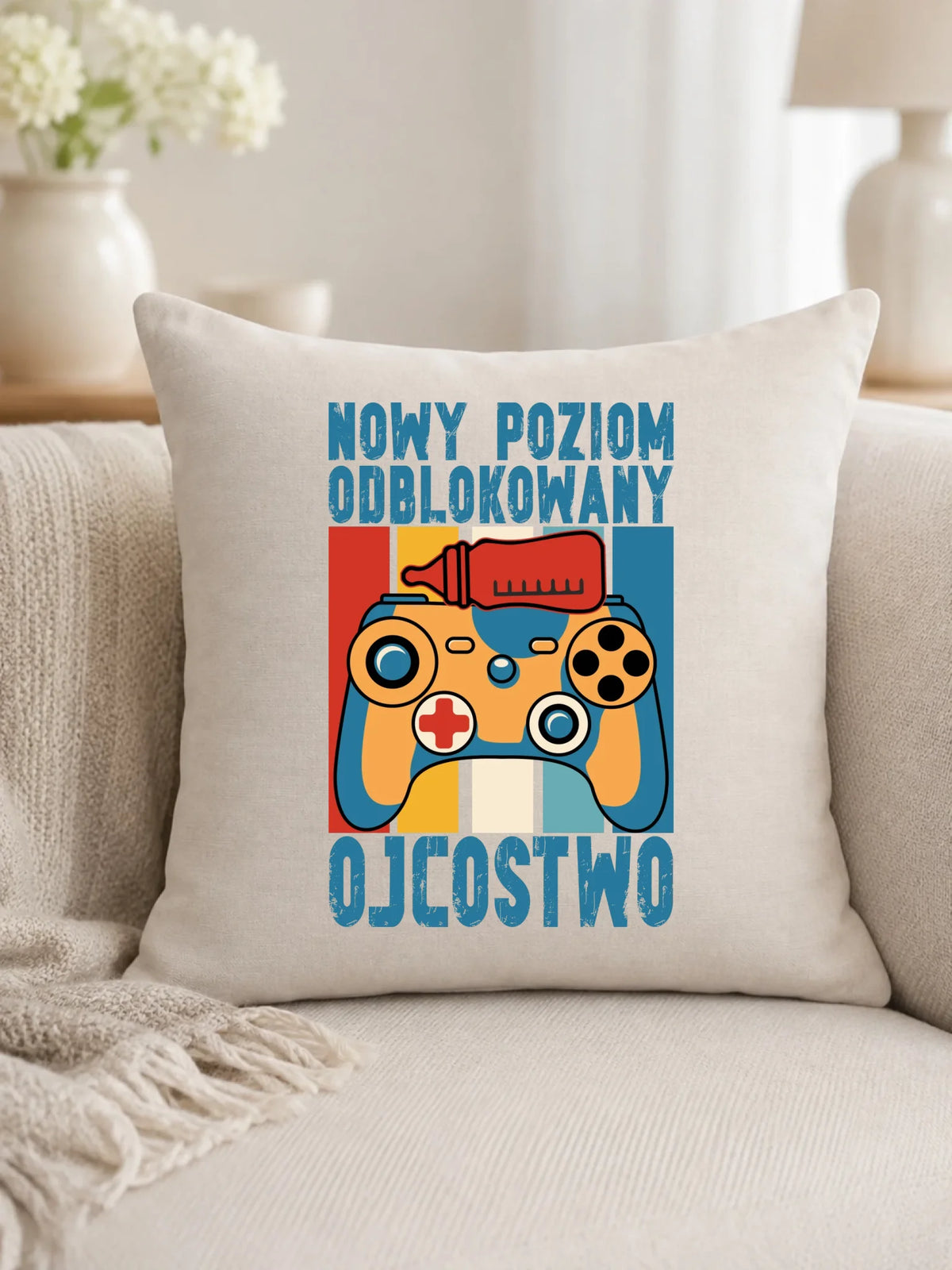 Poduszka dla młodego taty gamera - Nowy poziom odblokowany DT24