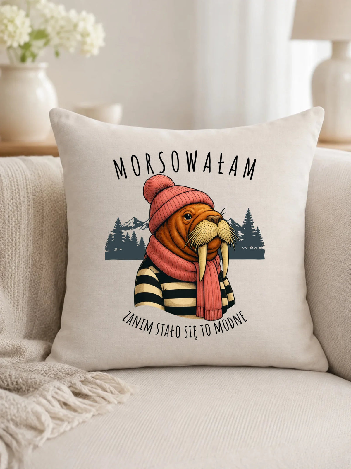Poduszka - prezent dla morsa - Morsowałam zanim stało się to modne - Mors HM21