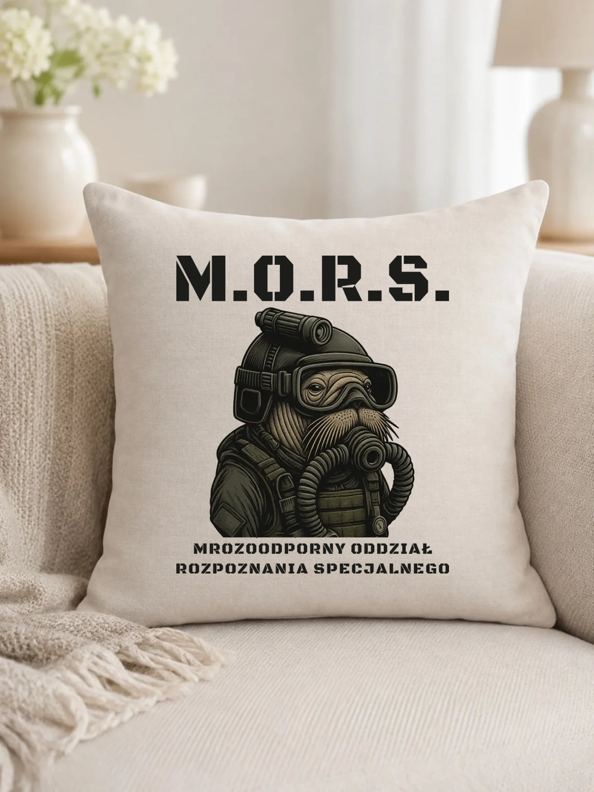 Poduszka - prezent dla morsa - M.O.R.S. Mrozoodporny Oddział Rozpoznania Specjalnego HM20