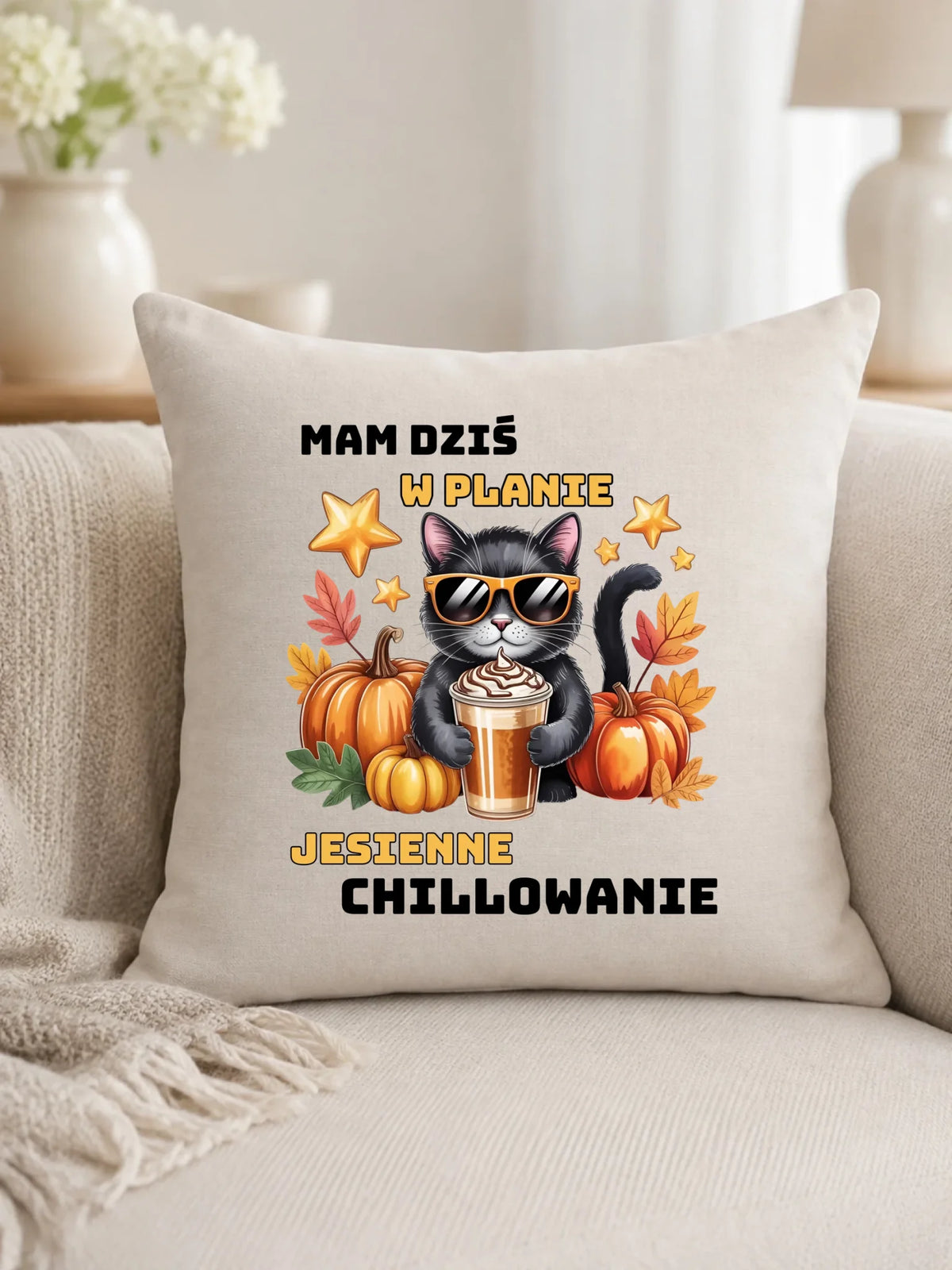 Poduszka jesienna - Mam dziś w planie jesienne chillowanie JS34