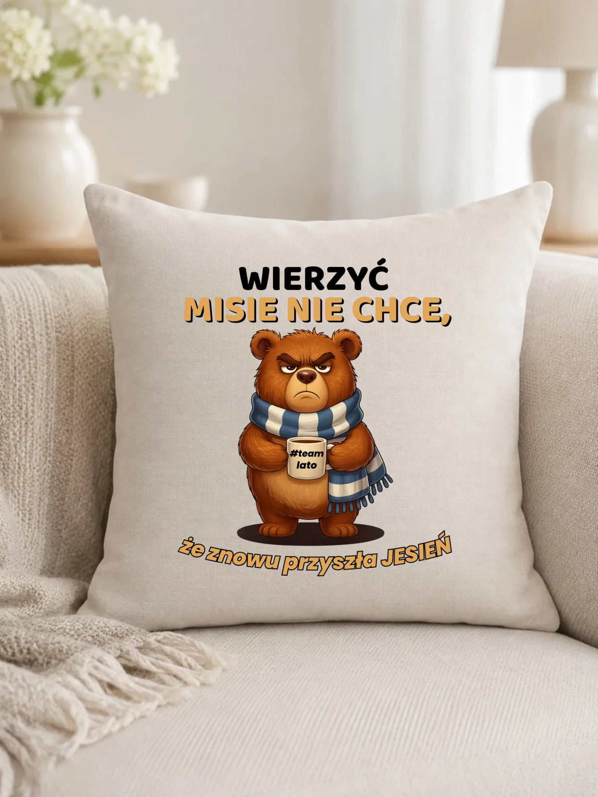 Poduszka jesienna - Wierzyć MISIE nie chce, że znowu przyszła jesień - Team lato JS35