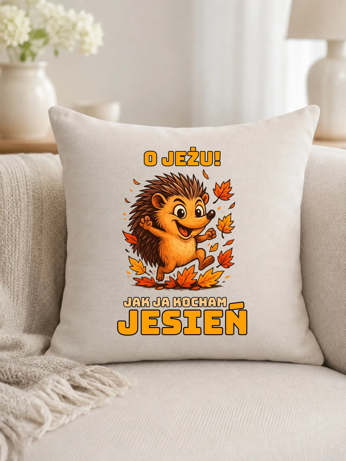 Poduszka jesienna - O JEŻU! Jak ja kocham jesień JS31