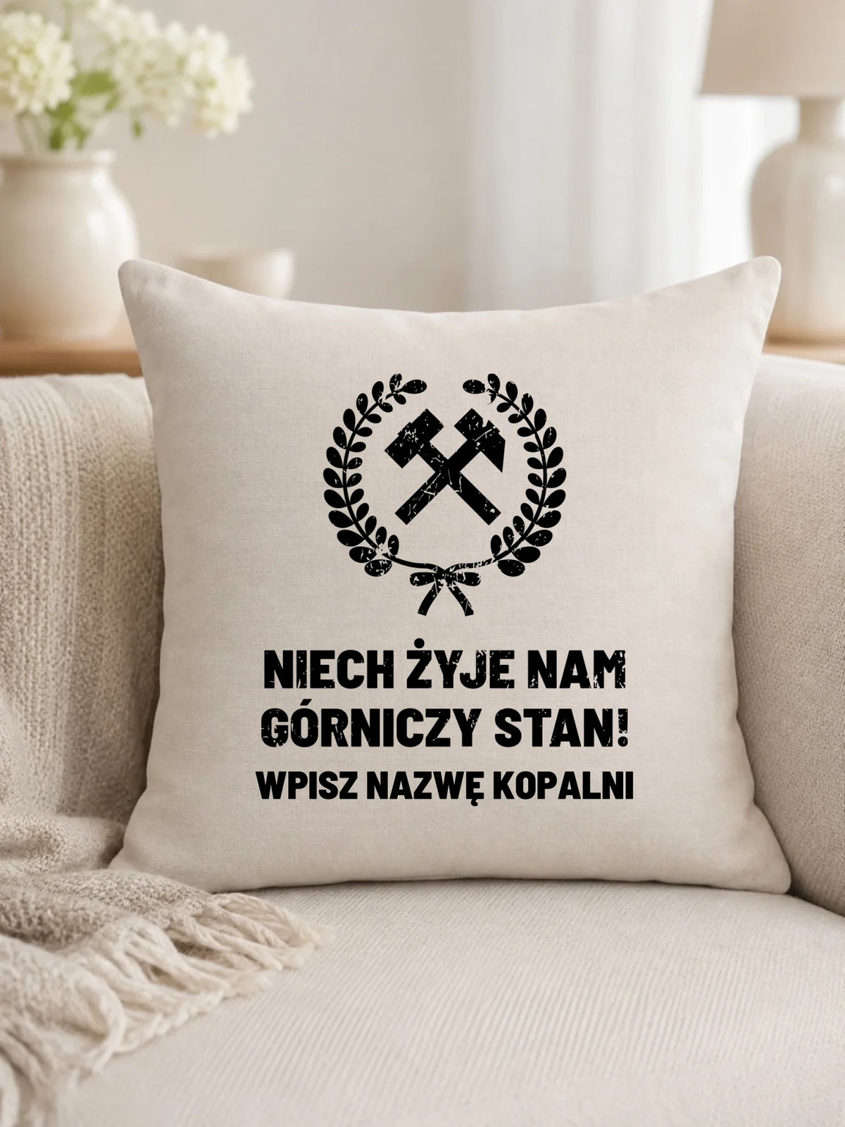 Poduszka - prezent dla górnika - Niech żyje nam górniczy stan - personalizowana G24